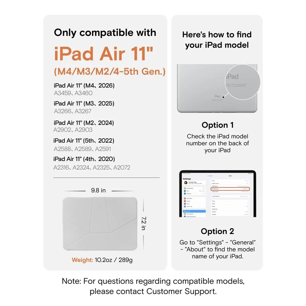 MOFT Dynamic Folio Case iPad Air 11 M4 M3 M2 5th 4th Gen 20+ Angles Gray Black